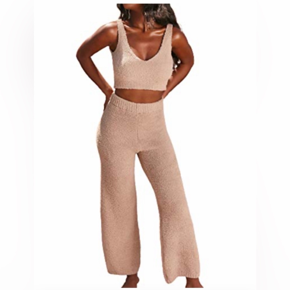 Say What? Warm Beige Fleece 3 Piece Fuzzy Set - Picture 2 of 10